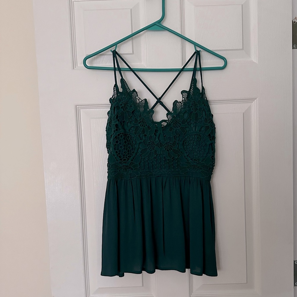 NWOT Green Dressy Tank Size Small